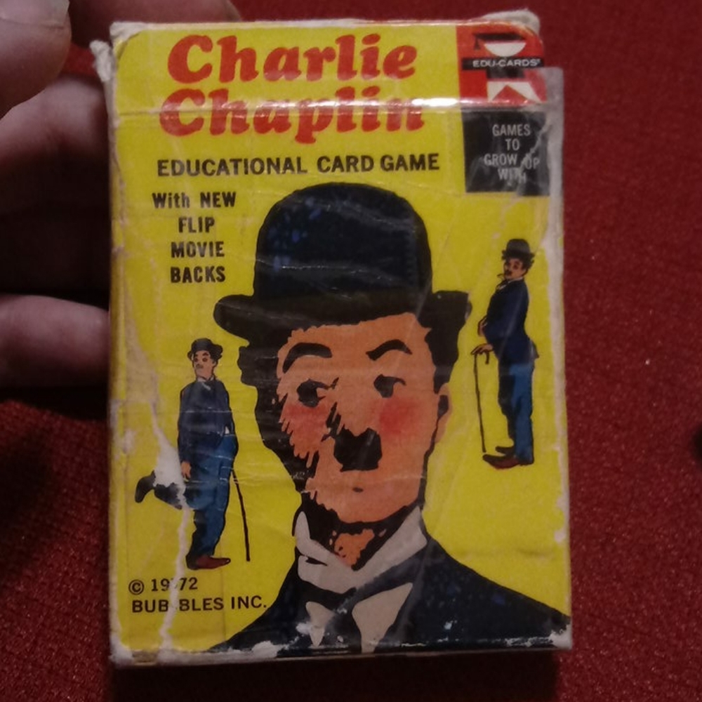 Charlie Chaplin playing cards